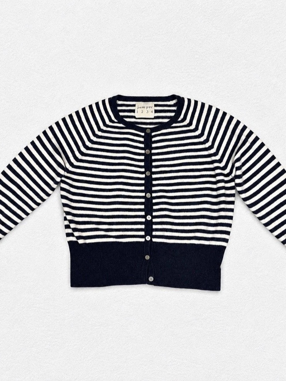 Jumper 1234 Stripe Cardigan Striped Cardigan Blue & White Medium